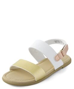 The Children’s Place Girls Flat Sandals, Mix Metallic, 6 Big Kid