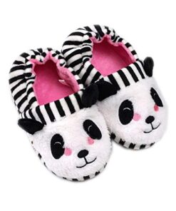 Csfry Toddler Girls’ Panda House Slippers Cartoon Warm Home Shoes Black 5-6 Toddler