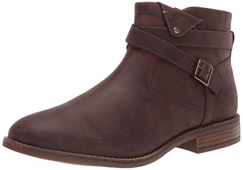 Clarks Women’s Camzin Dime Ankle Boot, Dark Brown Leather, 8.5
