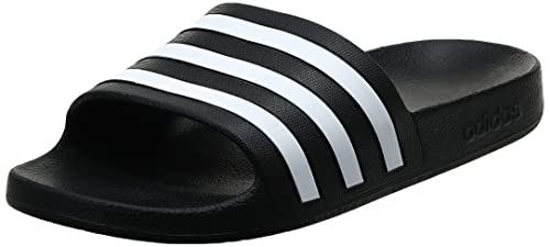 adidas Unisex Adilette Aqua Slides Sandal, Core Black/White/Core Black, 9 US Men