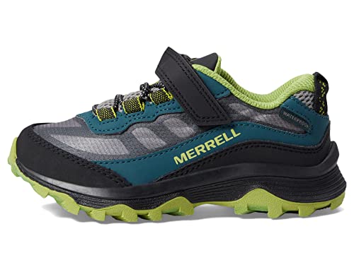 Merrell Moab Speed Low Alternative Closure Waterproof Hiking Shoe, DEEP Green/Black, 5 US Unisex Big Kid