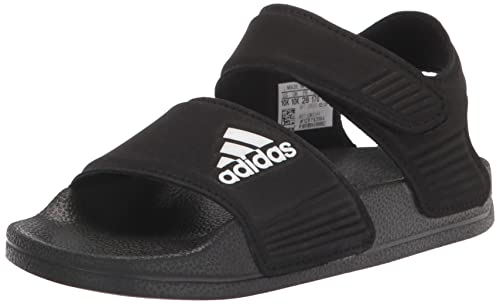 adidas Adilette Sandals, Core Black/White/Core Black, 4 US Unisex Big Kid