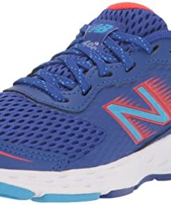 New Balance Kid’s 680 V6 Lace-up Running Shoe, Infinity Blue/Neo Flame/Vibrant Sky, 1.5 Little Kid