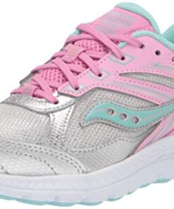 Saucony unisex child Cohesion 14 Ltt Sneaker, Pink/Silver, 6 Wide Big Kid US