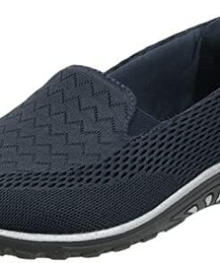 Skechers Women’s Reggae Fest-Willows Loafer Flat, Navy, 8 Wide