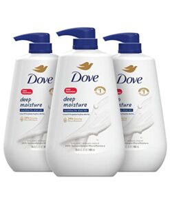 Dove Body Wash with Pump Deep Moisture 3 Count For Dry Skin Moisturizing Skin Cleanser with 24hr Renewing MicroMoisture Nourishes The Driest Skin 30.6 oz