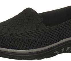 Skechers womens Reggae Fest – Willows Loafer Flat, Black Mesh, 8.5 US