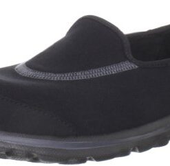 Skechers womens Women’s Go Walk Slip-on Walking loafers shoes, Black, 9.5 US