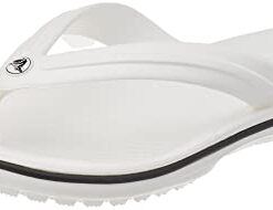 Crocs Unisex Crocband Flip Flops, White, 4 Men/6 Women