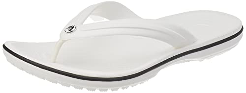 Crocs Unisex Crocband Flip Flops, White, 4 Men/6 Women
