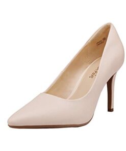 DREAM PAIRS Women’s DPU213 High Stiletto Heels Pointed Toe Pumps Shoes, Nude, Size 11