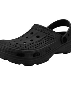 Beslip Womens Mens Garden Clogs Shoes with Arch Support Unisex Comfort Slip-on Sandals, Black 9-9.5 Women/7.5-8 Men