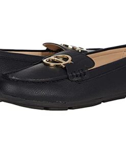 Calvin Klein Women’s Layne Loafer Flat, Black Leather 967, 8.5