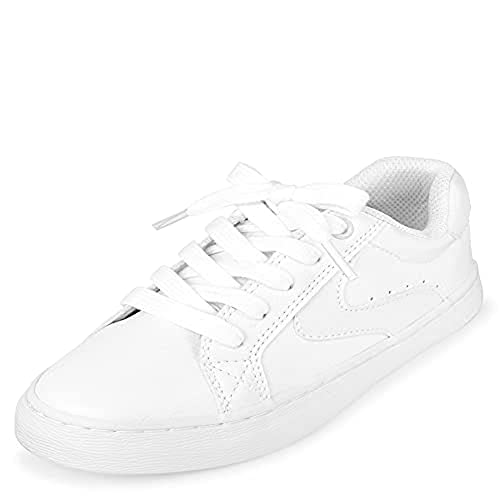 The Children’s Place,boys,Sneakers,and Toddler Uniform Low Top Sneakers,White,3 Big Kid