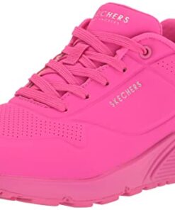 Skechers womens Skecher Street Women’s Uno – Night Shades Sneaker, Pink Hot Pink Durabuck Htpk, 7 US