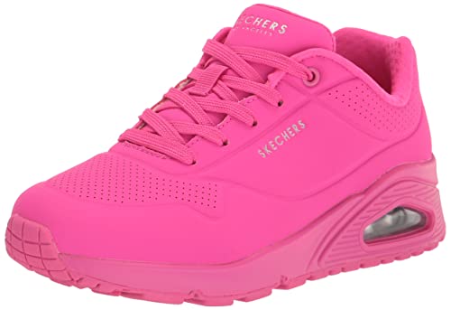 Skechers womens Skecher Street Women’s Uno – Night Shades Sneaker, Pink Hot Pink Durabuck Htpk, 7 US