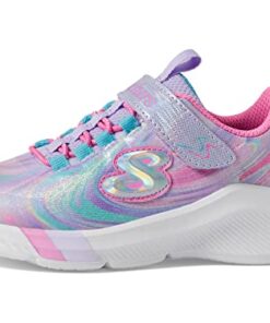 Skechers Kids Girls Dreamy Lites-Swirly Sweets Sneaker, Lavender/Multi, 8 Toddler