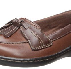 Clarks Women’s Ashland Bubble Slip-On Loafer, Brown/Black, 8 M US