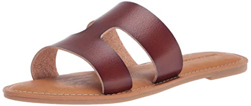 Amazon Essentials Women’s Flat Banded Sandal, Brown, 8
