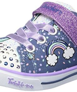 Skechers Kids Girls Sparkle LITE-Unicorn Craze Sneaker, Denim/Lavender, 11 Little Kid