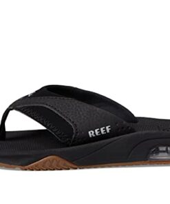 Reef Kids Boys Sandals, Kids Fanning, Black/Silver, 4