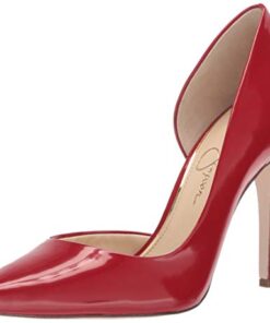 Jessica Simpson womens Prizma Pump, Red Mousse, 8 US