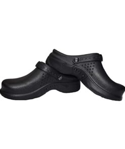 Natural Uniforms Ultralite Women’s Clogs with Strap (Size 8, Black)