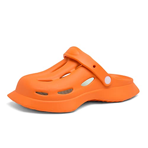 UCCVI Kids Garden Clogs Shoes Boys Slides Sandals Slippers Girls Indoor Outdoor Children Water Shower Beach Pool Shoes Orange 1-1.5 Big Kid