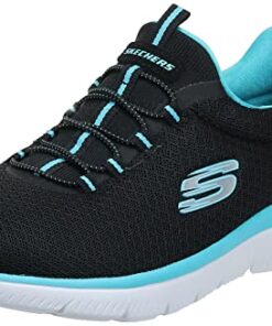 Skechers Sport Women’s Summits Sneaker,black/turquoise,9 M US