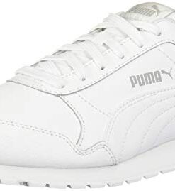 PUMA unisex child St Runner Hook and Loop Sneaker, Puma White-gray Violet, 1 Little Kid US