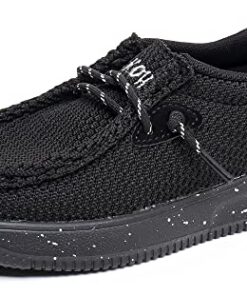Apakowa Kids Boys Girls Slip-On Casual Loafers Walking Shoes Comfortable & Lightweight (Toddler/Little Kid) Black