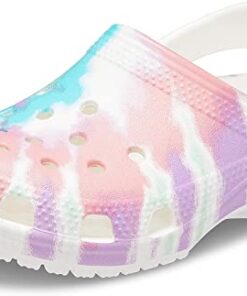 Crocs unisex child Classic Tie Dye Clog, Fresco/Multi, 6 Big Kid