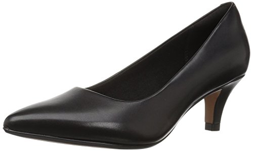 Clarks womens Linvale Jerica Pump, Black Leather, 8 Wide US