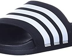 adidas Women’s Adilette Comfort Slides Sandal, Black/White/Black, 9