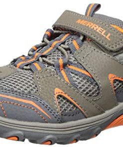 Merrell Trail Chaser Hiking Sneaker, Gunsmoke/Orange, 5.5 US Unisex Big Kid