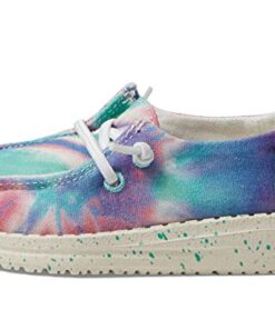 Hey Dude Girl’s Wendy Toddler Rose Candy Tie Dye Size 7 | Girl’s Shoes | Girl’s Lace Up Loafers | Comfortable & Light-Weight