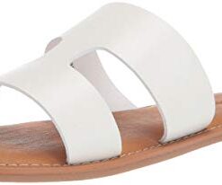 Amazon Essentials Women’s Flat Banded Sandal, White, 10