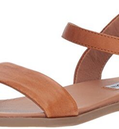 Steve Madden Women’s DINA Flat Sandal, tan Leather, 8