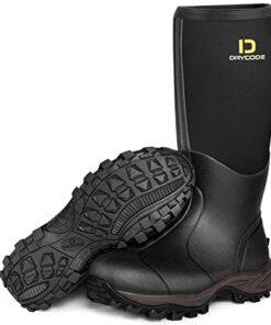 DRYCODE Rubber Boots for Men and Women, Waterproof Durable 6mm Warm Rubber Neoprene Boots, Rain Boot Outdoor Boots, Size 5-14