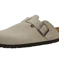 CUSHIONAIRE Women’s Hana Cork Footbed Clog with +Comfort, Stone 8.5