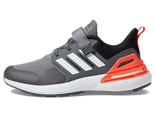 adidas Rapidasport Bounce Running Elastic Lace Sneaker, Grey/White/Grey, 4 US Unisex Big Kid