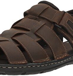 Rockport Men’s Darwyn Fishermen Sandal, Brown II Leather, 11 W US