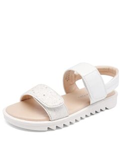 DREAM PAIRS Girls Sandals Glitter Two Strapped Casual Open Toe Sandals Sdls2303k White Size 5 Big Kid