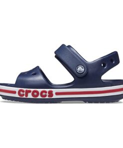 Crocs Unisex-Child Bayaband Sandals, Navy/Pepper, 8 Toddler
