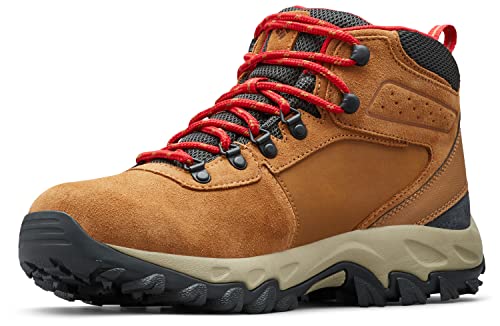 Columbia Men’s Newton Ridge Plus II Suede Waterproof Boot, Breathable with High-Traction Grip,elk/mountain red,9