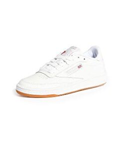 Reebok Women Club C 85 Sneaker, White/Light Grey/Gum, 9