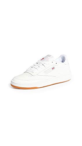 Reebok Women Club C 85 Sneaker, White/Light Grey/Gum, 9