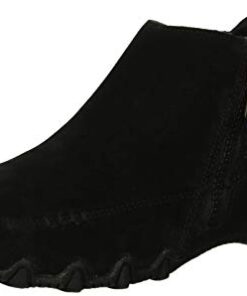 Skechers Women’s Bikers-ZIPPIEST-Moc-Toe Outside Zip Bootie Ankle Boot, Black, 9.5 M US