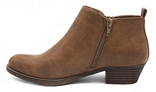 Sugar Women’s Truffle Ankle Bootie Boot with Zipper Closure Brown 8.5