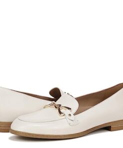 Naturalizer Women’s Gala Classic Slip On Loafer, Satin Pearl Beige Leather, 9